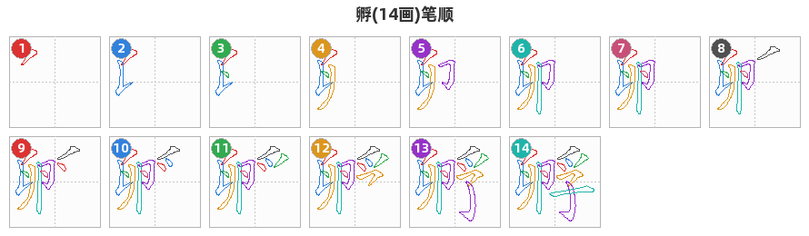 孵笔顺分解图