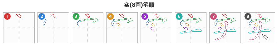 实笔顺分解图