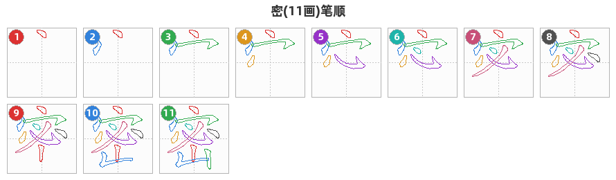 密笔顺分解图