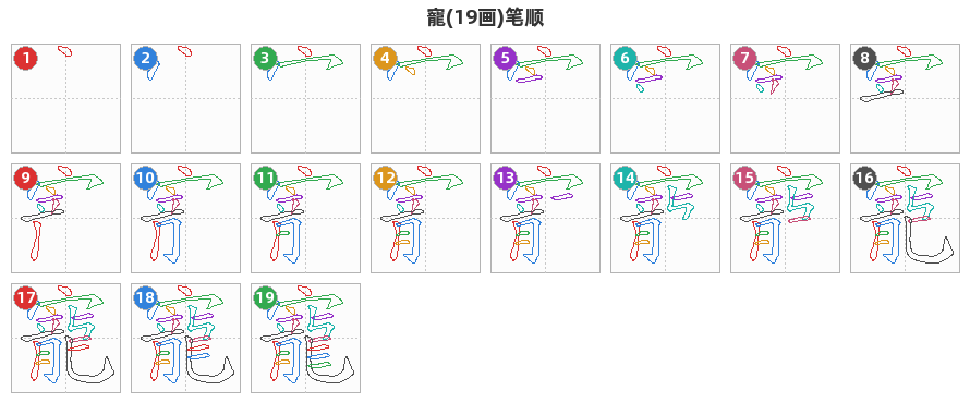寵笔顺分解图