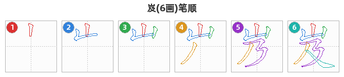 岌笔顺分解图