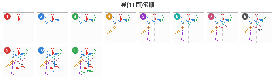 崔笔顺分解图