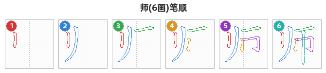 师笔顺分解图