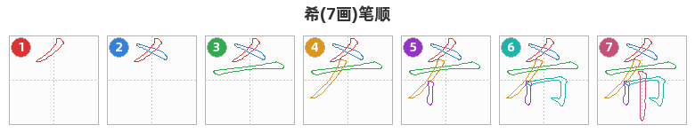 希笔顺分解图