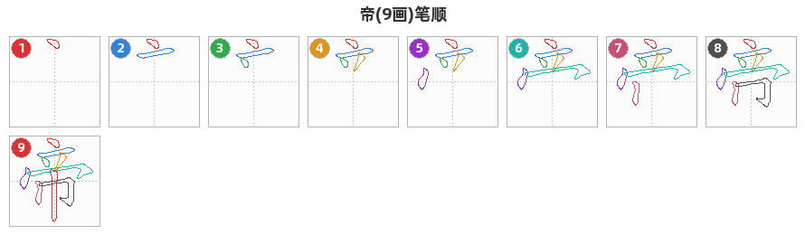 帝笔顺分解图