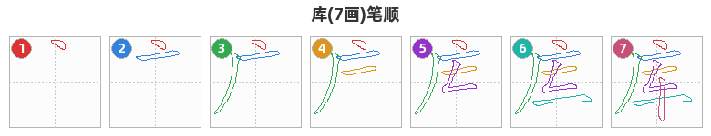 库笔顺分解图