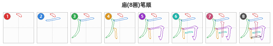 庙笔顺分解图