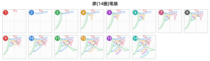 廖笔顺分解图