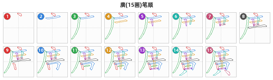 廣笔顺分解图