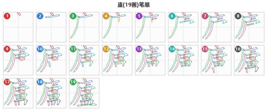 廬笔顺分解图