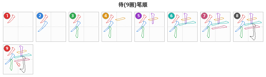待笔顺分解图