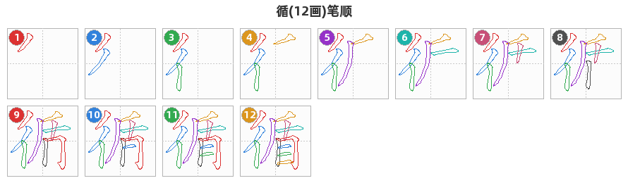 循笔顺分解图