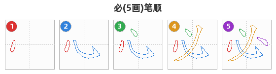 必笔顺分解图