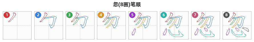 忽笔顺分解图