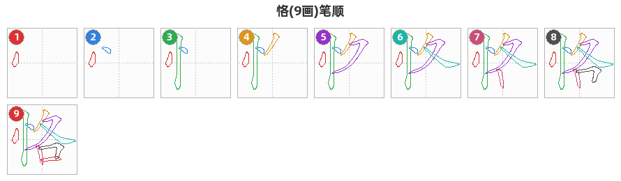 恪笔顺分解图