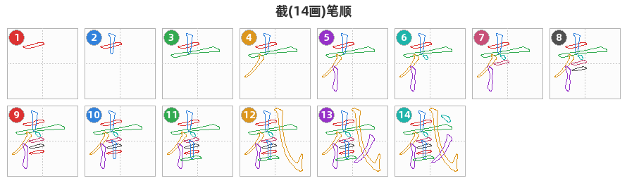 截笔顺分解图