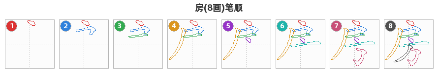 房笔顺分解图
