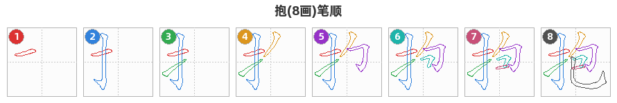抱笔顺分解图