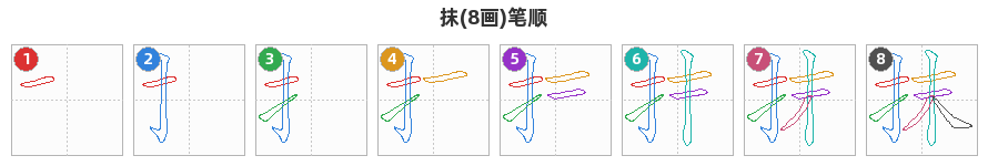 抹笔顺分解图