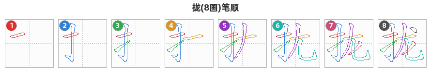 拢笔顺分解图