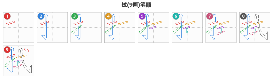 拭笔顺分解图