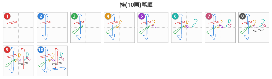 挫笔顺分解图