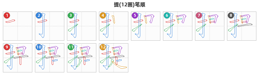 提笔顺分解图