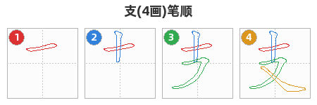 支笔顺分解图