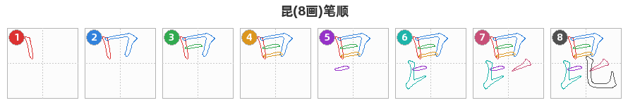 昆笔顺分解图