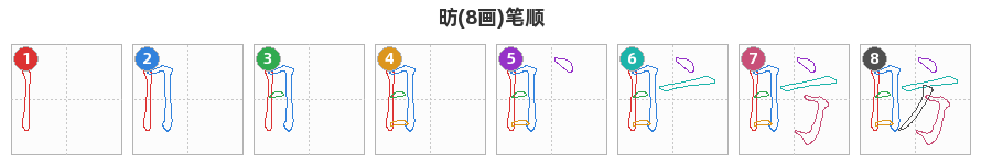 昉笔顺分解图