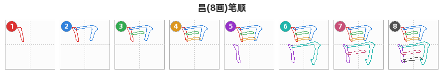 昌笔顺分解图