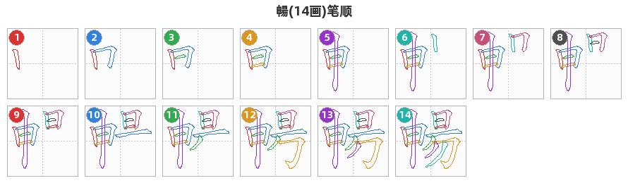 暢笔顺分解图