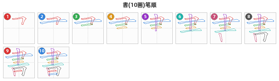 書笔顺分解图