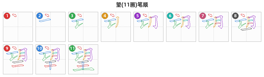 望笔顺分解图