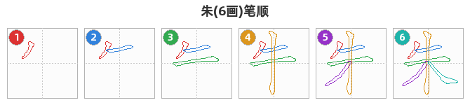 朱笔顺分解图