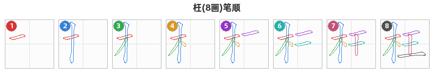 枉笔顺分解图