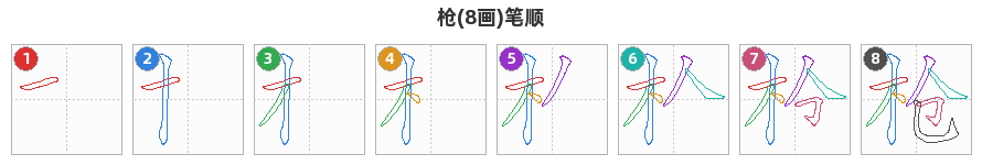 枪笔顺分解图