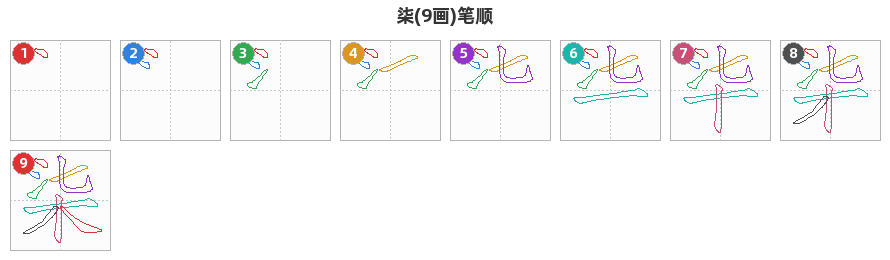 柒笔顺分解图