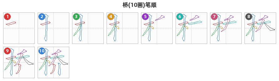 桥笔顺分解图