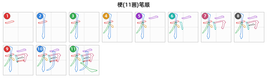 梗笔顺分解图