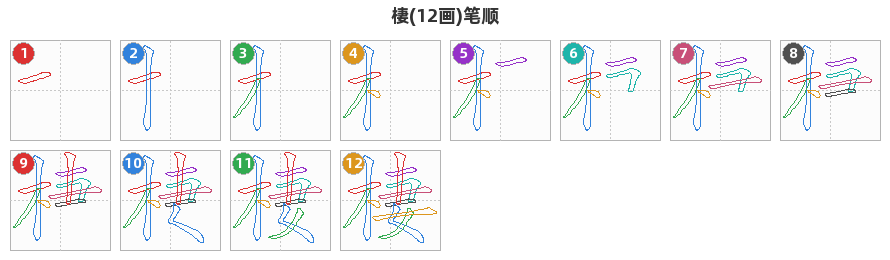 棲笔顺分解图