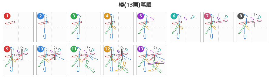 楼笔顺分解图