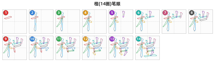 榿笔顺分解图