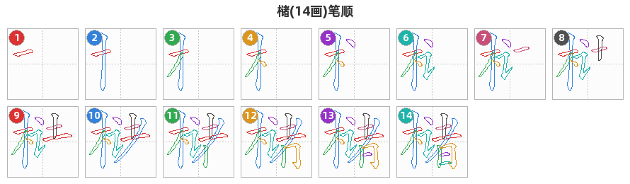 槠笔顺分解图