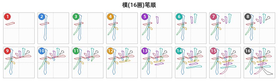 樸笔顺分解图