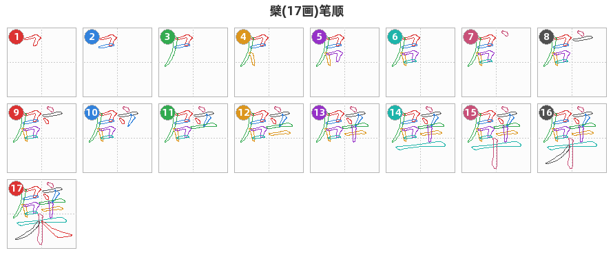 檗笔顺分解图
