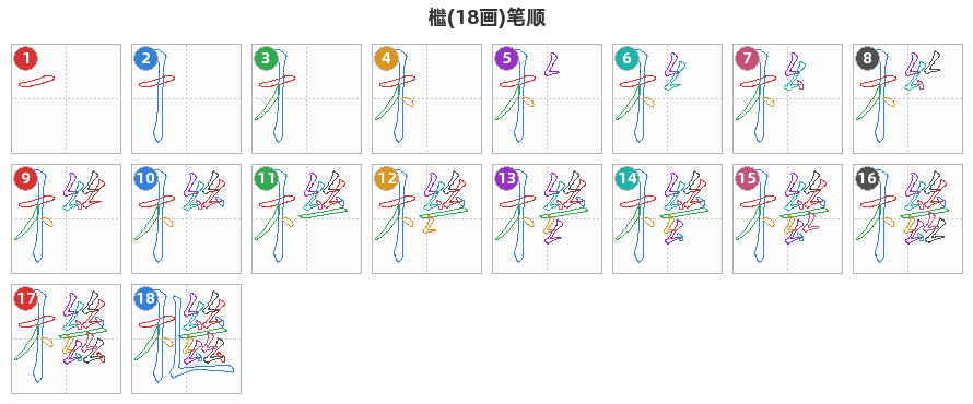 檵笔顺分解图