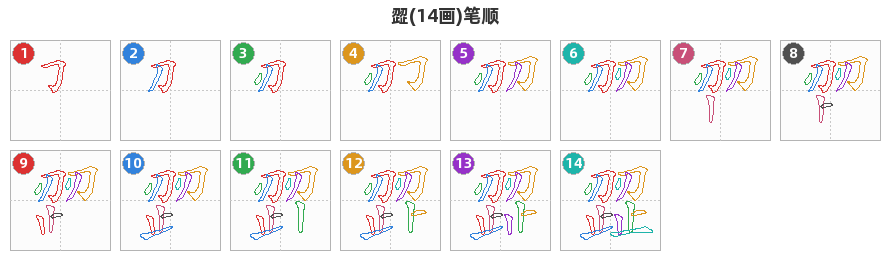 歰笔顺分解图