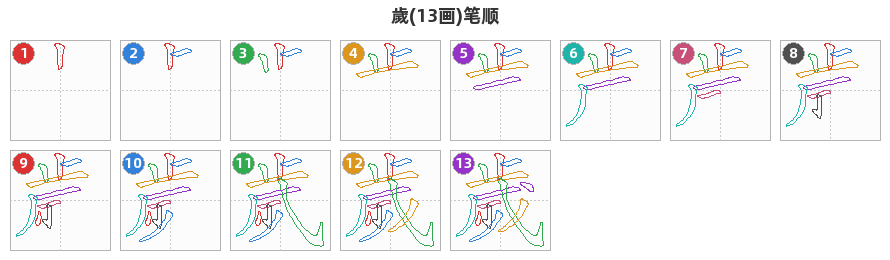 歲笔顺分解图