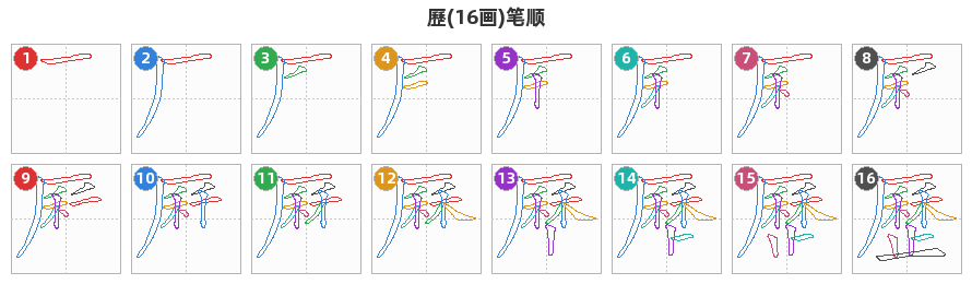 歷笔顺分解图